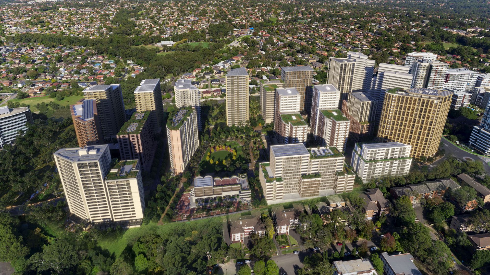 Artists impression of Ivanhoe Estate, Macquarie Park. Frasers Property Australia