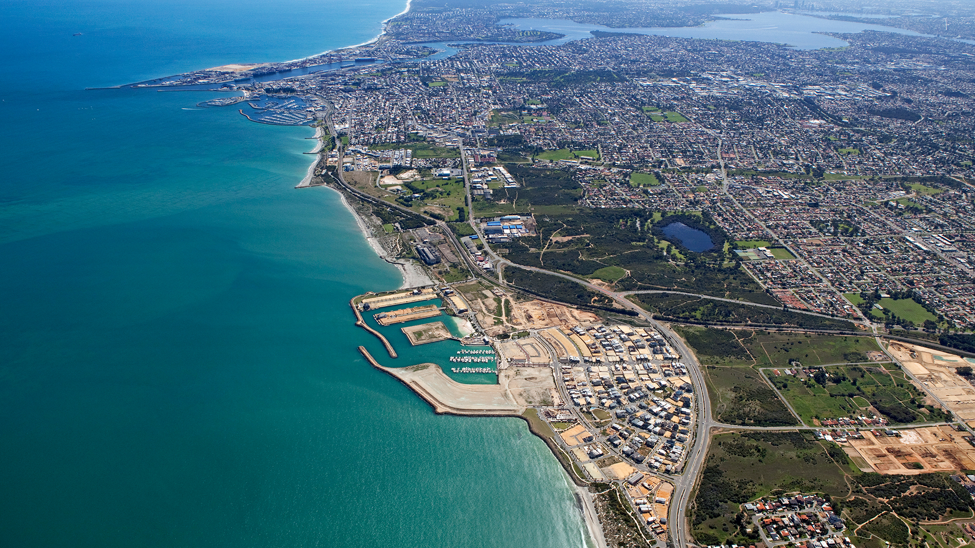 Port Coogee coastline aerial