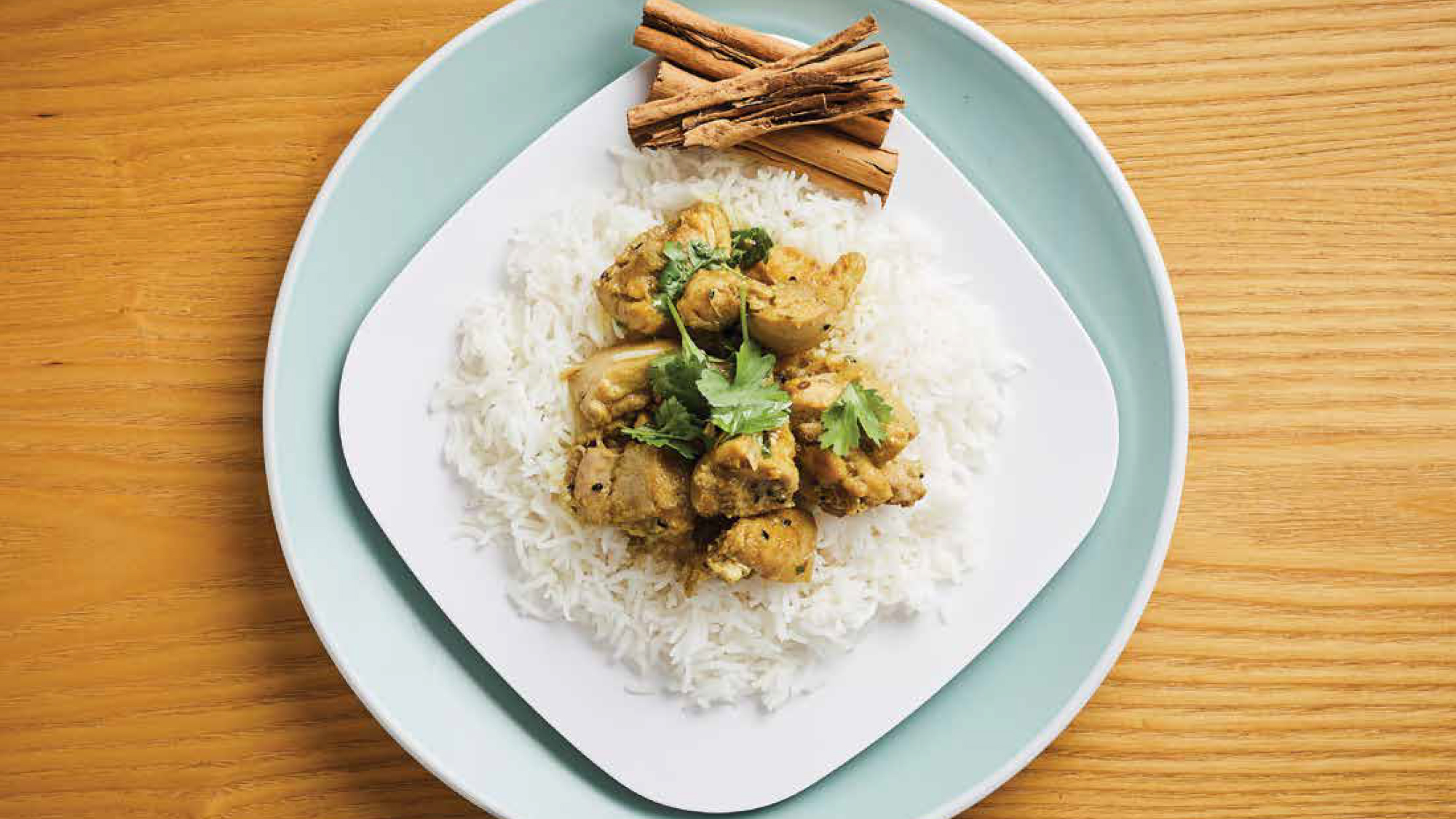 Mild chicken curry with rice