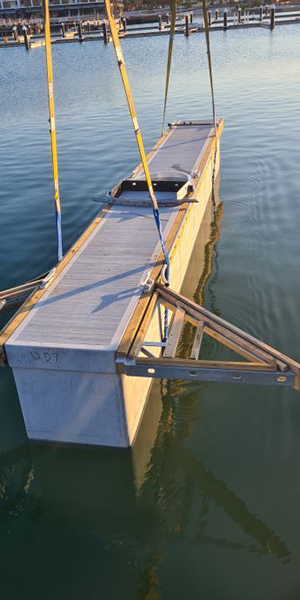 Final pontoon installation April 2021