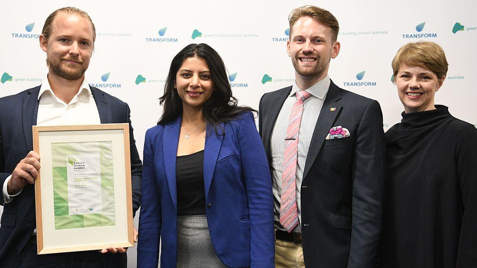 Adam Jones and Lisa McCutchion GBCA TRANSFORM event Future Green Leader 2019