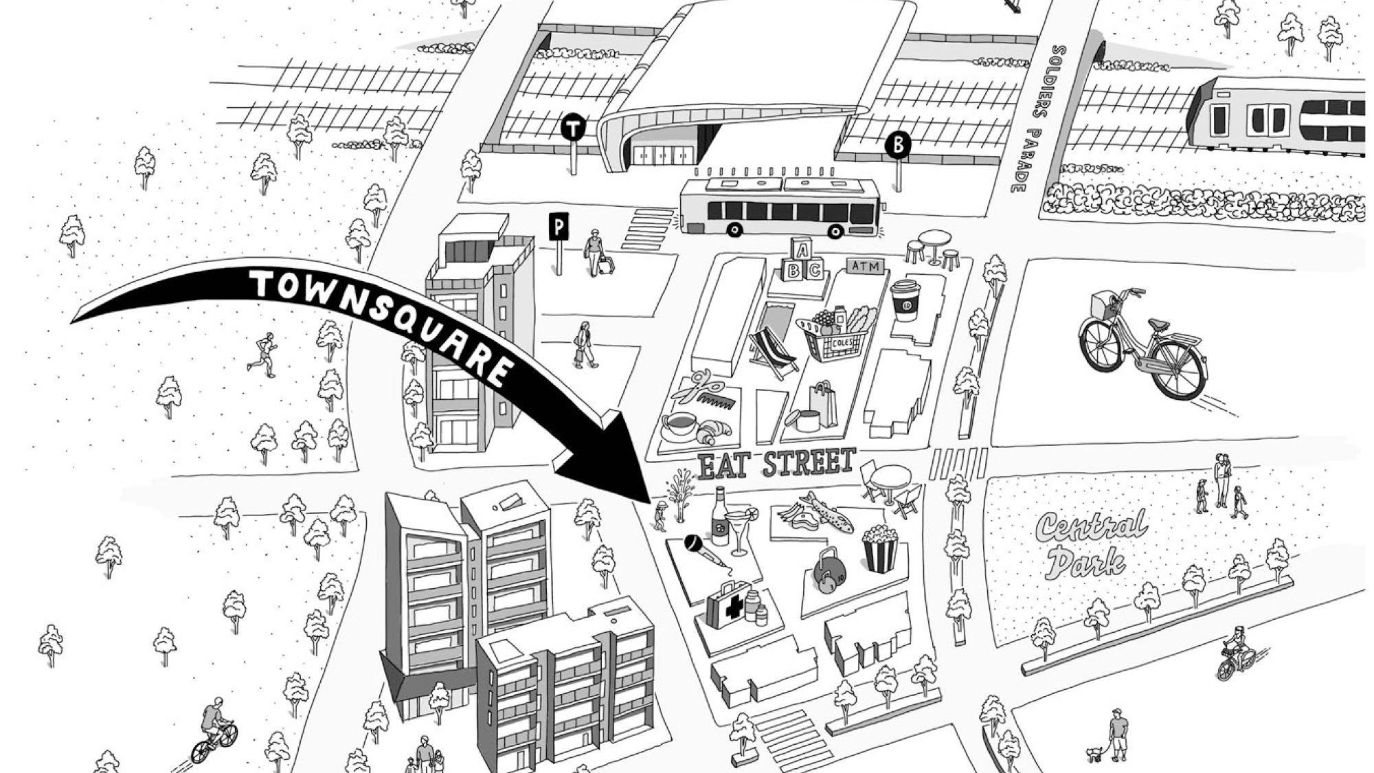Illustrated Town Square